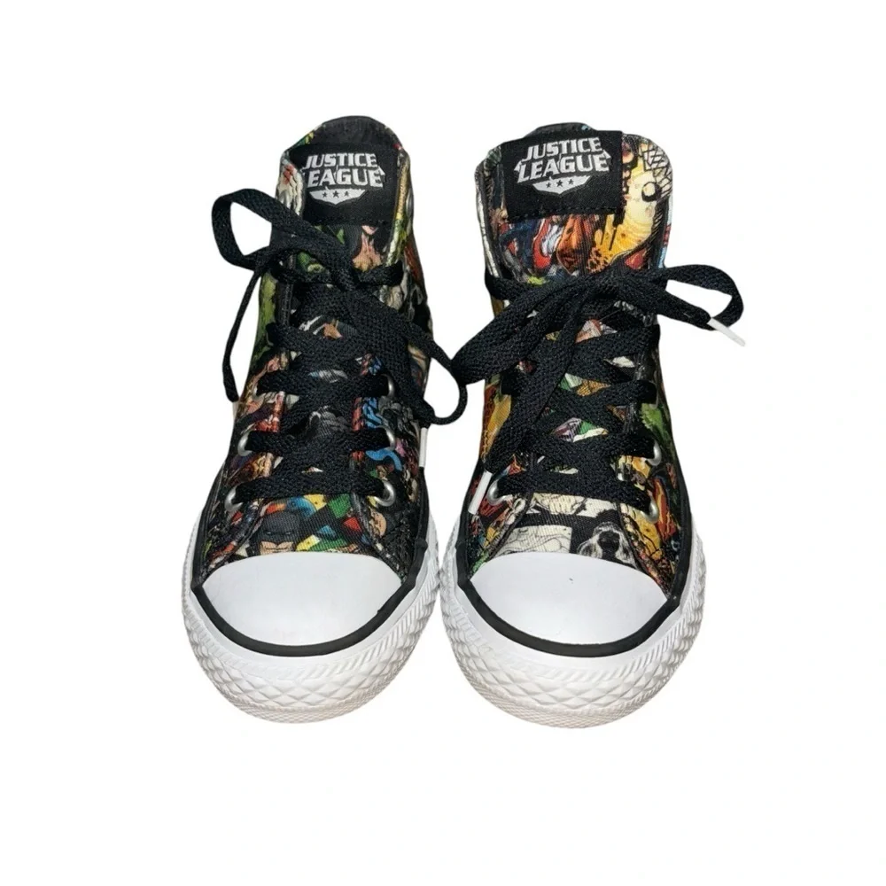 Converse All Star Youth Size 13 High Top Sneakers Justice League DC Comics Black